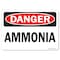 Signmission OSHA Danger Sign, 10" Height, 14" Width, Rigid Plastic, Ammonia, Landscape, 1014-L-19266 OS-DS-P-1014-L-19266 - alternate 1